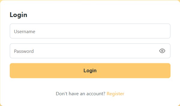 The login form at beekeeping-diary.eu — username and password with a show/hide eye icon